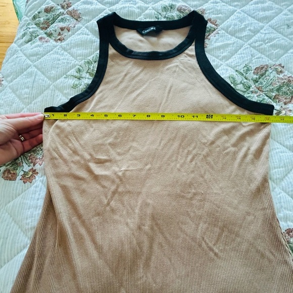 Chic  Me Women's Black and Tan Tank Top size XL - Picture 6 of 6